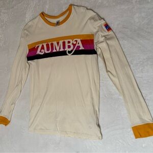 Zumba Fitness Cream Shirt with Yellow Trim